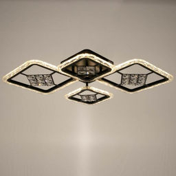 Люстра с ПДУ 1525/4BK LED 96 Вт 3000-6000К диммер черный 71×10 см BayerLux