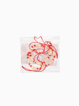 Браслет на ногу «Анклет», длина 18 см, белый, красный