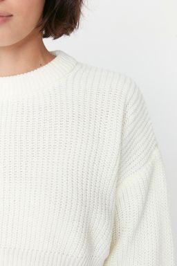 Siyah Super Crop Basic Triko Kazak TWOAW23KZ01620 - Trendyolmilla фото 10