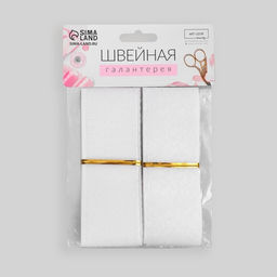 Цена за 5 шт. Липучка, 40 мм 50 см, цвет белый - Арт узор фото 3