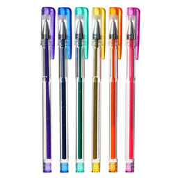 Набор гелевых ручек, 6 цветов, металлик, с блёстками, узел 0.8 мм, в блистере на кнопке