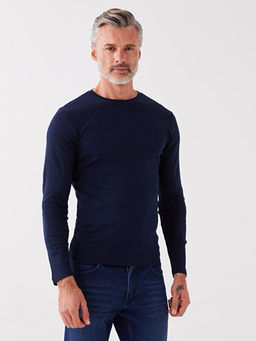 Bisiklet Yaka Uzun Kollu Erkek Sweatshirt