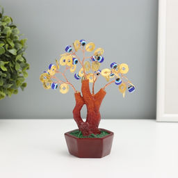 Бонсай декоративный «Денежное дерево», 16 глазок, 32 монеты, 16×6.7×5.2 см