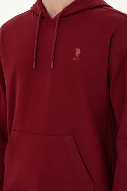 Мужской бордово-красный базовый свитшот - U.s. polo assn фото 7