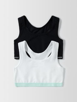 К 1198-2уп/белый,черный набор майка-топ для дев