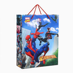 Пакет подарочный 3Д 40×31×11.5 см, Человек-паук