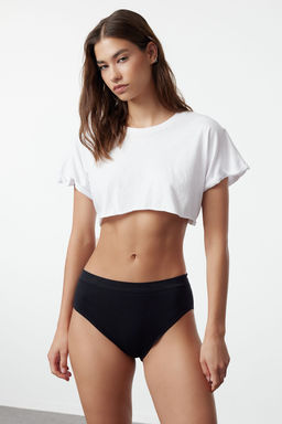 TRENDYOLMILLA Siyah 2li Paket Seamless/Dikissiz Hipster Orme Kulot THMAW22KU0013 фото 25