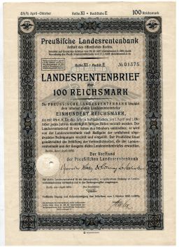 Облигация 4,5% 100 рейхсмарок 1939 года Германия