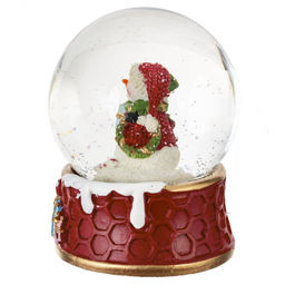 Фигурка декоративная "Дед Мороз/Снеговик" в стекл шаре, L7,5 W7,5 H8,5 см, 2в.