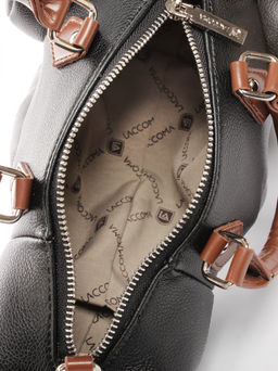 LACCOMA сумка ИГР2525-бульдог-черный-коричневый эко кожа хлопок  фото 4