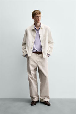 PANTAL?N CHINO STRAIGHT FIT LAVADO EFECTO VINTAGE / Beige claro