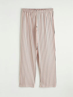 Beli Lastikli ?izgili Kad?n Pijama Alt?