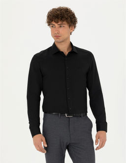 Siyah Slim Fit Uzun Kollu G_mlek - Pierre cardin фото 3