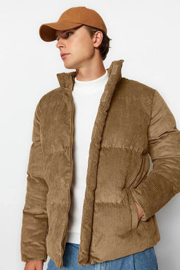 TRENDYOL MAN Camel Regular Fit Dik Yaka Fitilli Kadife Sisme K?sl?k Mont TMNAW22MO0182 - Trendyolmilla фото 14