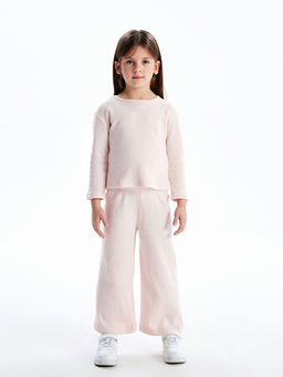 Bisiklet Yaka Basic K?z ?ocuk Ti??rt ve Pantolon 2li