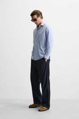 STRIPED COTTON - LINEN SHIRT - Zara фото 5