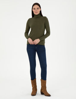 Kahverengi Slim Fit Basic Kazak