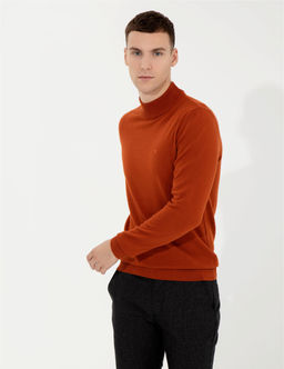 Bak_r Slim Fit Yar_m Bal_k__ Yaka Basic Triko Kazak - Pierre cardin фото 3