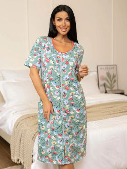 Халат женский, цвет зеленый