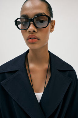 CHAQUETA TRENCH CON LINO CINTUR?N / Marino - Zara фото 4