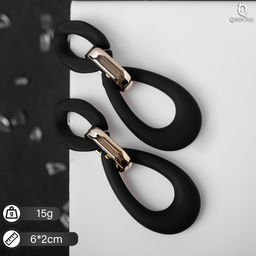 Серьги металл Цепь капля, 3 звена, цвет золотисто-чёрный