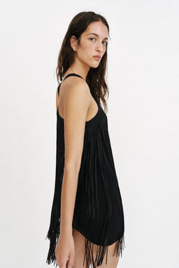 VESTIDO CORTO FLECOS / Negro - Zara фото 7