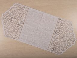 Д115АБа САЛФЕТКА ДЕКОРАТИВНАЯ белый с коричн. 0.75 м*0.35 м