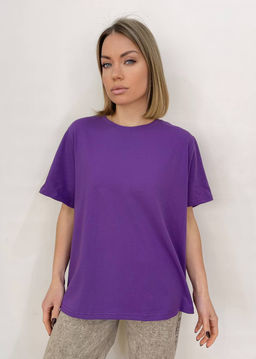102603 Футболка OVER SIZE (плотный хлопок) ФИОЛЕТОВЫЙ