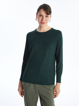 Bisiklet Yaka Ta?l? Kad?n Triko Kazak