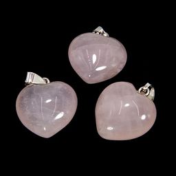 Подвеска Сердечко объемное из камня Розовый кварц дарует счастье и взаимную любовь 2см