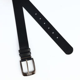 Цена за 2 шт. Ремень мужской, ширина 3.5 см, винт, один прокол, пряжка металл, чёрный