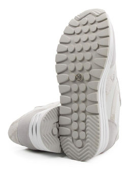 03-A1003-9 WHITE/LT. GRAY Кроссовки женские (натуральная кожа, натуральная замша)