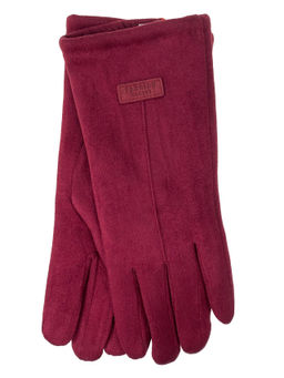 Элегантные женские перчатки из кожи и велюра, цвет шоколад - Greta фото 15