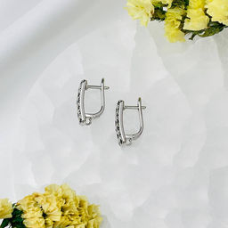 Швензы для сережек родированные с Фианитами