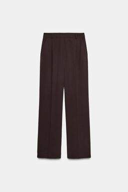 STRAIGHT-LEG DARTED TROUSERS