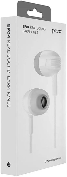 Наушники Pero "EP04" (EP04WH) внутриканальные, белые