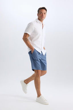 %100 Pamuk Regular Fit Gabardin Bermuda _ort