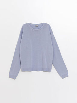 Bisiklet Yaka Basic Uzun Kollu K?z ?ocuk Triko Kazak