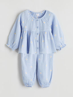 ?i?ekli K?z Bebek G?mlek ve Pantolon