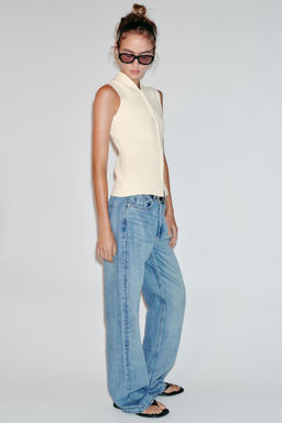 TOP CHALECO PUNTO BOTONES FORRADOS / Crudo - Zara фото 4
