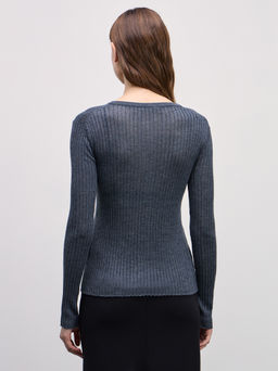 Джемпер на пуговицах с добавлением шерсти / Zarina фото 5