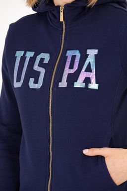 Толстовка женская U.S. Polo Assn Basic темно-синяя хлопок  фото 21
