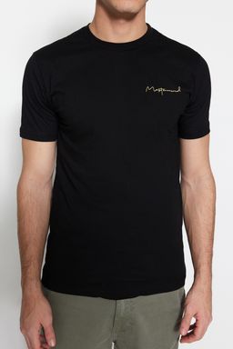 TRENDYOL MAN Siyah Slim/Dar Kesim Kucuk Yaz? Bask?l? %100 Pamuklu K?sa Kol T-Shirt TMNSS20TS0083 - Trendyolmilla фото 10