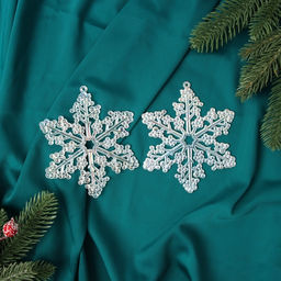 Цена за 2 шт. Ёлочные игрушки 2 шт. Зимнее волшебство. Снежинка бусинки, 1210 см, прозрачный перламутр