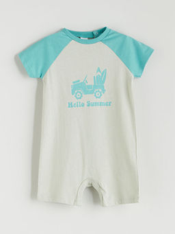 Bisiklet Yaka Erkek Bebek Penye Tulum