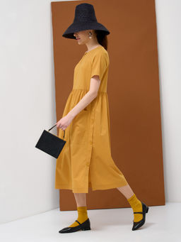 Платье хлопок OD-795-3 с планкой горчица OD-795-3 - Tantino фото 5