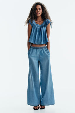 Blusa denim con manga puffy - H&m фото 6