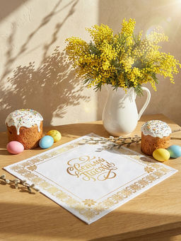 Салфетка пасхальная на стол «Светлой Пасхи» 65×65 см