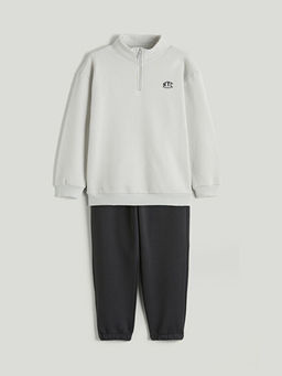 Bask?l? Erkek ?ocuk Sweatshirt ve E?ofman Alt?