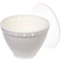 Дуршлаг пластиковый "Фаттория" 22*15,5см двойной с чашей и крышкой